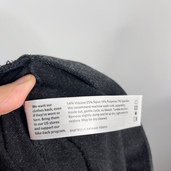 Eileen Fisher Small S Dark Heather Gray Ponte Knit Leggings Pull On Stretch - Picture 8 of 8